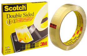 D6651233 - 3M Dubbelzijdige Tape Scotch 665 12mmx33m Transparant 1st