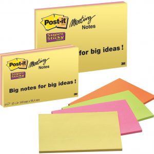 6845-SSP - 3M Post-It 149x200mm Diverse Kleuren 45vel 1st