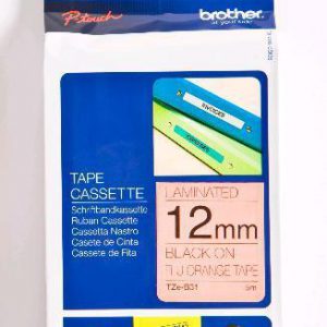 TZE-B31 - Brother Lettertape P-Touch 12mm 8m Fluorescent Oranje Zwart