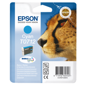 C13T07124012 - EPSON Inkt Cartridge T0712 Cyaan 5,5ml 1-Pack