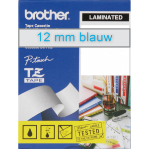 TZE-133 - Brother Lettertape P-Touch 12mm 8m Transparant Blauw Polyester