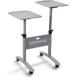 1900791 - NOBO Projectortafel Trolley Dubbel Werkblad Zilver