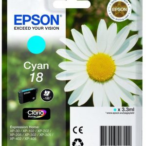 C13T18024022 - EPSON Inkt Cartridge 18 Cyaan 3,3ml 180vel 1st