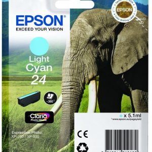 C13T24254022 - EPSON Inkt Cartridge 24 Light Cyaan 5,1ml 360vel 1st
