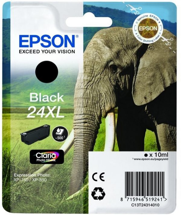 C13T24314022 - EPSON Inkt Cartridge 24XL Black 10ml 500vel 1st