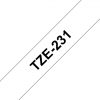 TZE-231 - Brother Lettertape P-Touch 12mm 8m Wit Zwart TZE-231