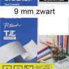 TZE-221 - Brother Lettertape P-Touch 9mm 8m Wit Zwart Polyester