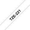 TZE-221 - Brother Lettertape P-Touch 9mm 8m Wit Zwart Polyester