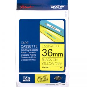 TZE-661 - Brother Lettertape P-Touch 36mm 8m Geel Zwart