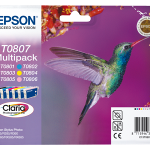 C13T08074011 - EPSON Inkt Cartridge T0807 Black & Cyaan & Magenta & Yellow & Light Cyaan & Light Magenta 44,4ml Multipack