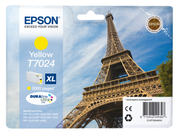 C13T70244010 - EPSON Inkt Cartridge T7024 Yellow 21ml 1st