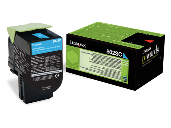 80C2SC0 - LEXMARK Toner Cartridge Cyaan 2.000vel 1st