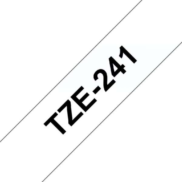 TZE-241 - Brother Lettertape P-Touch 18mm 8m Wit Zwart Polyester