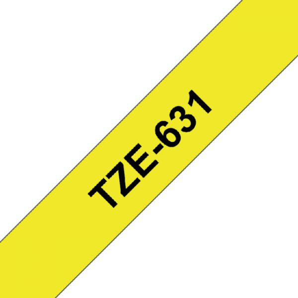 TZE-631 - Brother Lettertape P-Touch 12mm 8m Geel Zwart