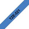 TZE-521 - Brother Lettertape P-Touch 9mm 8m Blauw Zwart