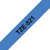 TZE-521 - Brother Lettertape P-Touch 9mm 8m Blauw Zwart