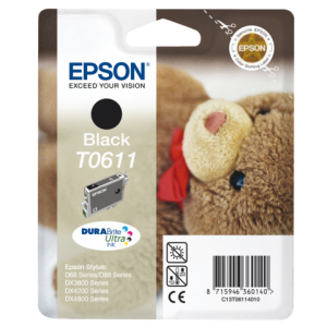 C13T06114010 - EPSON Inkt Cartridge T0611 Black 8ml 1st