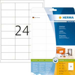 5053 - HERMA Etiket Premium 66x33.8mm 600st Wit 1 Pak