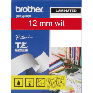 TZE-435 - Brother Lettertape P-Touch 12mm 8m Rood Wit Polyester