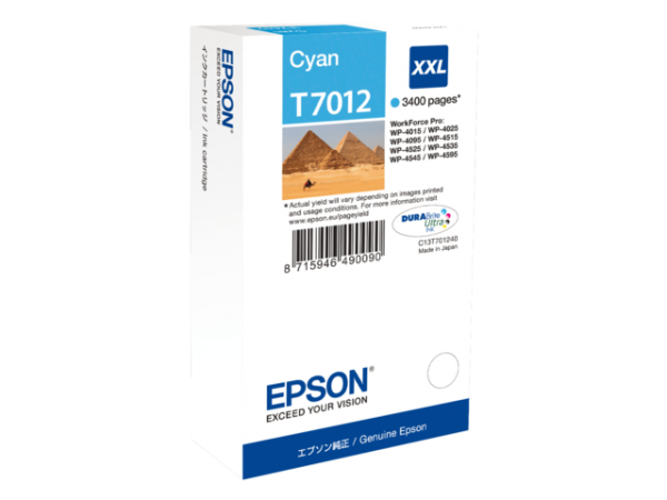 C13T70124010 - EPSON Inkt Cartridge T7012 Cyaan 34ml 1st