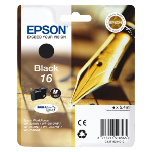C13T16214010 - EPSON Inkt Cartridge 16 Black 5,4ml 1st