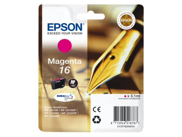 C13T16234010 - EPSON Inkt Cartridge 16 Magenta 3,1ml 1st