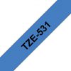 TZE-531 - Brother Lettertape P-Touch 12mm 8m Blauw Zwart