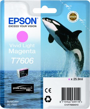 C13T76064010 - EPSON Inkt Cartridge T7606 Light Magenta 25,9ml