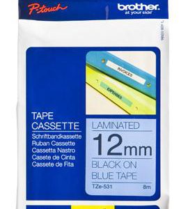 TZE-531 - Brother Lettertape P-Touch 12mm 8m Blauw Zwart