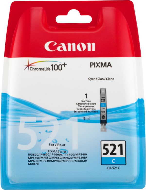 2934B001 - CANON Inkt Cartridge CLI-521C Cyaan 9ml 1st