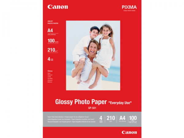 0775B001 - CANON INK Fotopapier A4 210g/m² Gloss GP-501 100vel