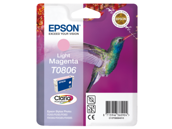C13T08064011 - EPSON Inkt Cartridge T0806 Light Magenta 7,4ml 1st