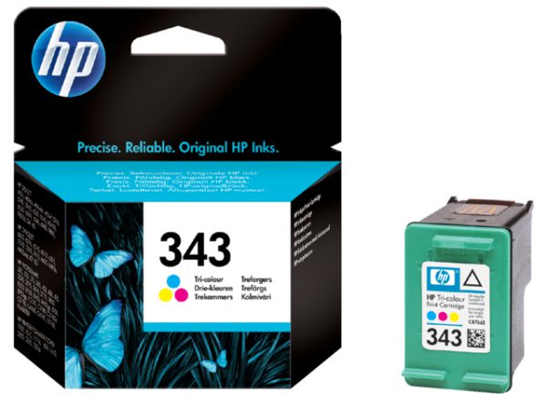 C8766EE - HP Inkt Cartridge 343 Cyaan & Magenta & Yellow 7ml