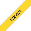 TZE-621 - Brother Lettertape P-Touch 9mm 8m Geel Zwart