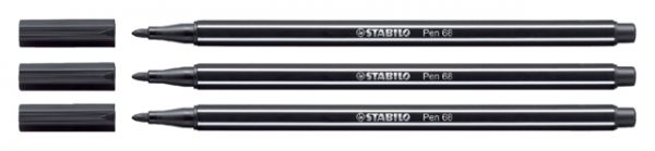 68/46 - STABILO Viltstift Pen 68 1mm Zwart 1st