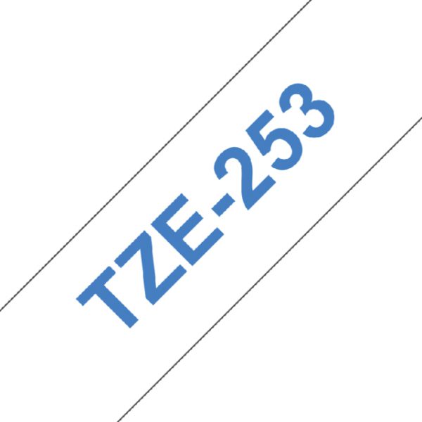 TZE-253 - Brother Lettertape P-Touch 24mm 8m Wit Blauw