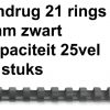 5330302 - FELLOWES Bindrug Kunststof A4 21-Rings 6mm Zwart 25st