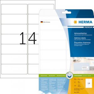 5076 - HERMA Adres Etiket Premium 99.1x38.1mm 350st Wit 1 Pak