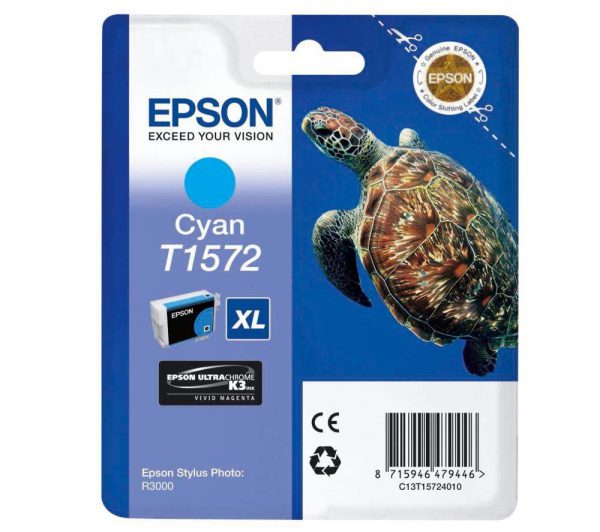 C13T15724010 - EPSON Inkt Cartridge T1572 Cyaan 26ml 1st