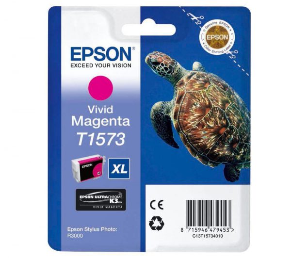 C13T15734010 - EPSON Inkt Cartridge T1573 Magenta 26ml 1st