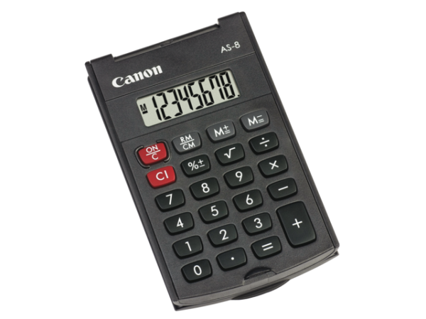 4598B001 - CANON Zakcalculator AS-8 8-Cijfers Grijs