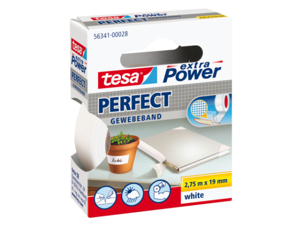 56341-00028-03 - TESA Textieltape Extra Power 19mmx2.75m Wit 10st