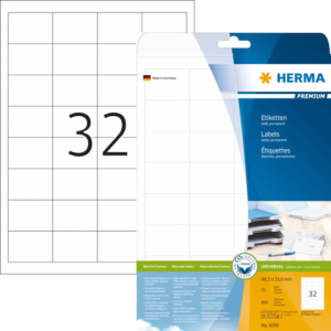 4200 - HERMA Etiket Premium no:4200 48.3x33.8mm 800st Wit 1 Pak