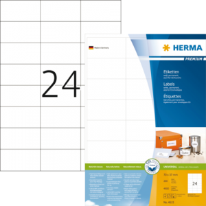 13HER4615 - HERMA Etiket Premium no:4615 70x37mm 4.800st Wit 1 Pak
