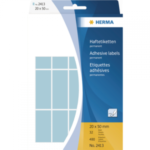 2413 - HERMA Universal Etiket Schrijfpapier 20x50mm 480st Wit 1 Pak