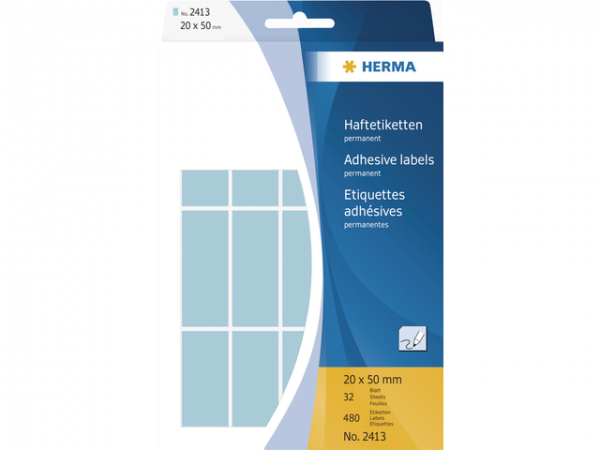 2413 - HERMA Universal Etiket Schrijfpapier 20x50mm 480st Wit 1 Pak