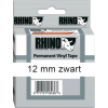 S0718600 - DYMO Lettertape RHINO 12mm 5,5m Wit Zwart Vinyl 18444