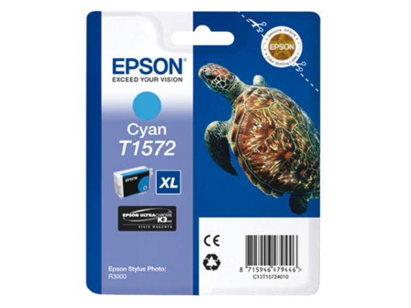 C13T15724010 - EPSON Inkt Cartridge T1572 Cyaan 26ml 1st