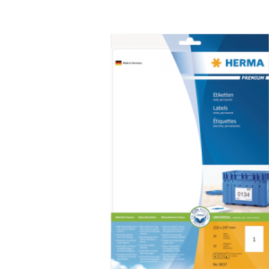 8637 - HERMA Etiket Premium no:8637 210x297mm 10st Wit 1 Pak