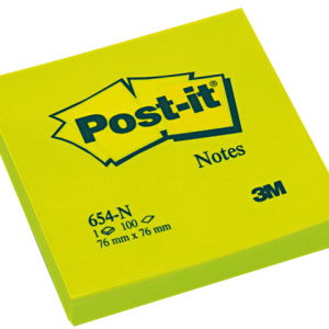 N654GR - 3M Post-It Memoblok 76x76mm Neon Groen 1st